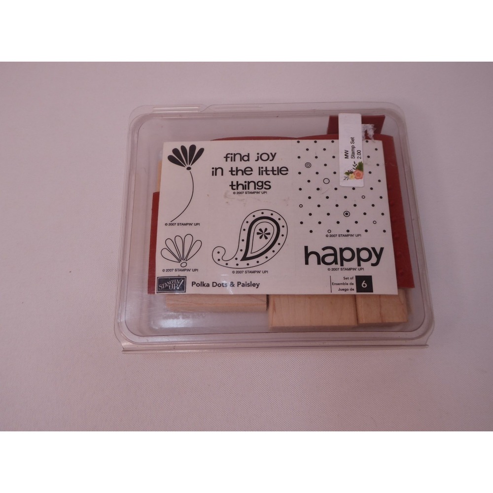 NEW Open Package Stampin Up! Polka Dots & Paisley Set of 6 Stamps